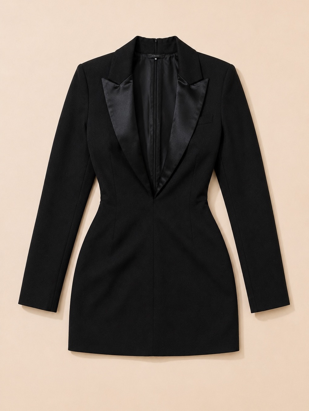 Plunge Blazer Mini Dress in Black